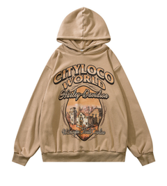 Retro High Street Hip Hop Cartoon Foam Print Hoodie