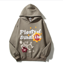 Retro High Street Hip Hop Cartoon Foam Print Hoodie